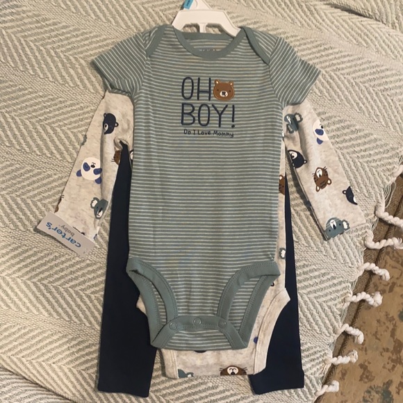 Carter’s 3 piece set size 6M oh boy bears - Picture 1 of 4